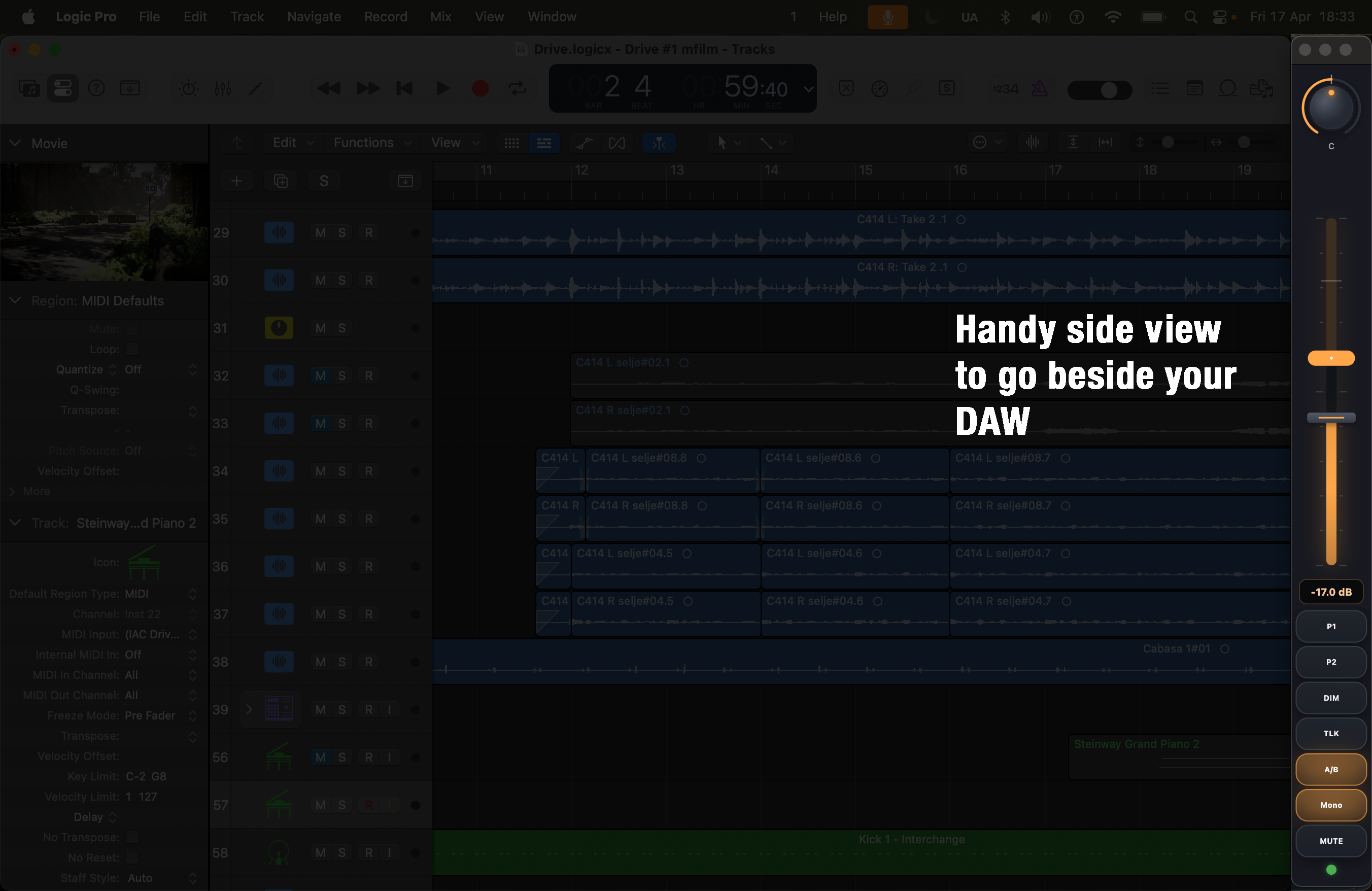 Studio OSC Remote macOS – Side-modus