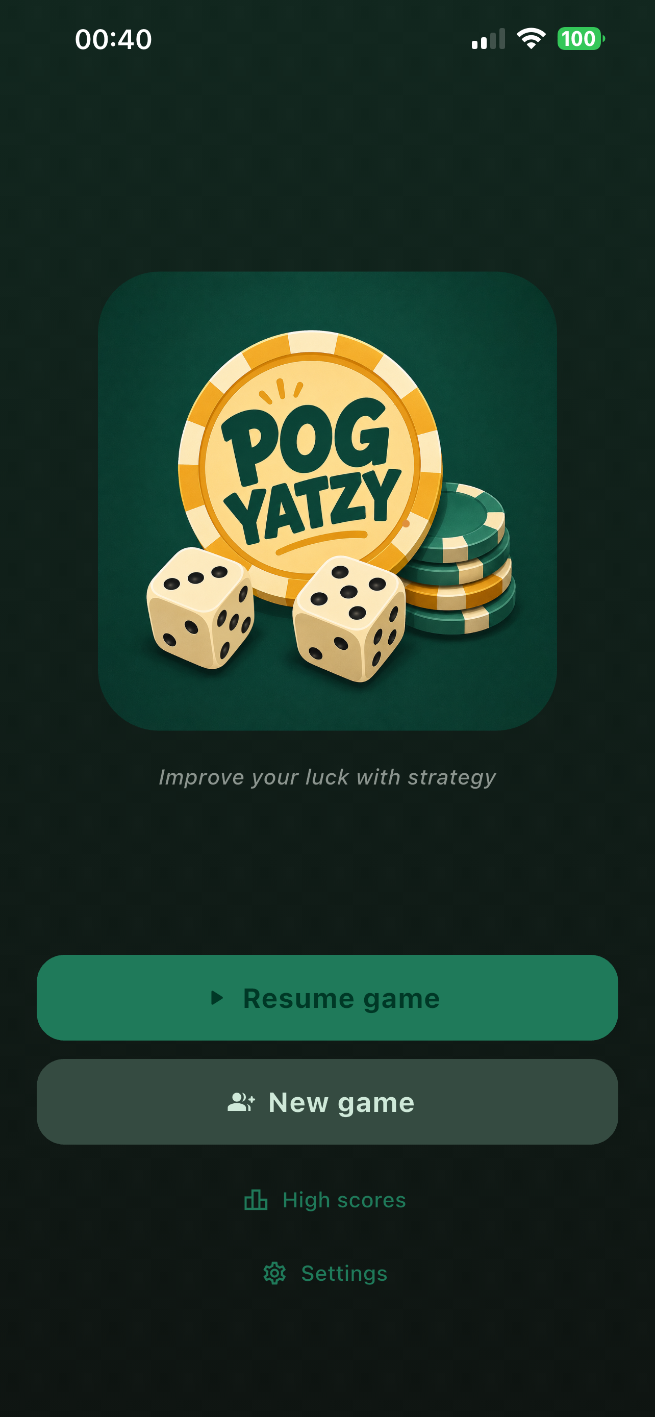 Pog Yatzy – heimskjerm